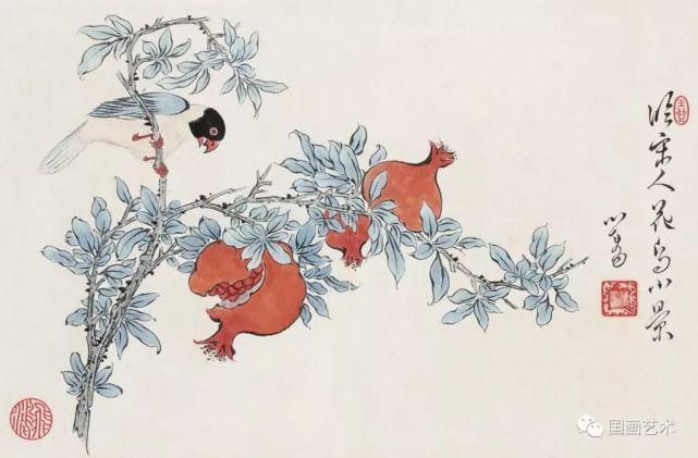 齐白石!笑口常开,多子多福——现当代名家笔下的石榴