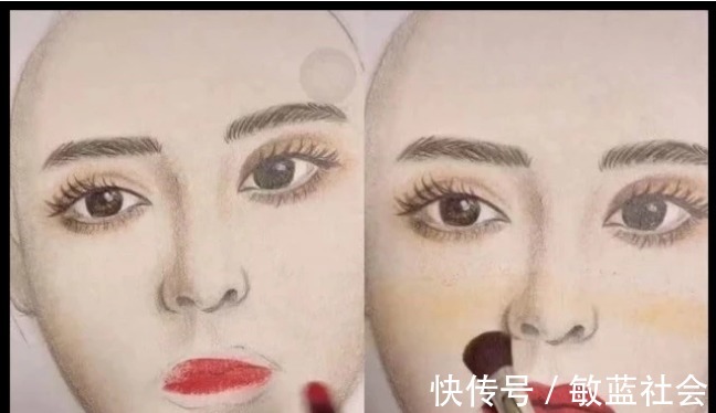 素描&美术生素描化妆,前一秒觉得一般般,看到成品后娜扎你怎么撇嘴了