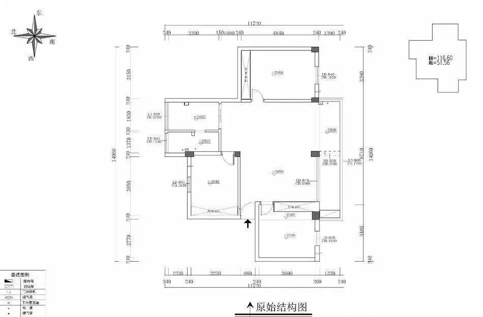 厨房|116㎡三房变四房，厨房+餐厅仅占14㎡，卡座与电视柜连一起