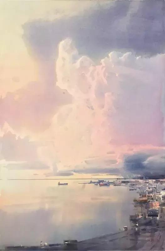 谢尔盖#彩云逐日:谢尔盖笔下的宁静、缥缈,通透与丰富的想象空间