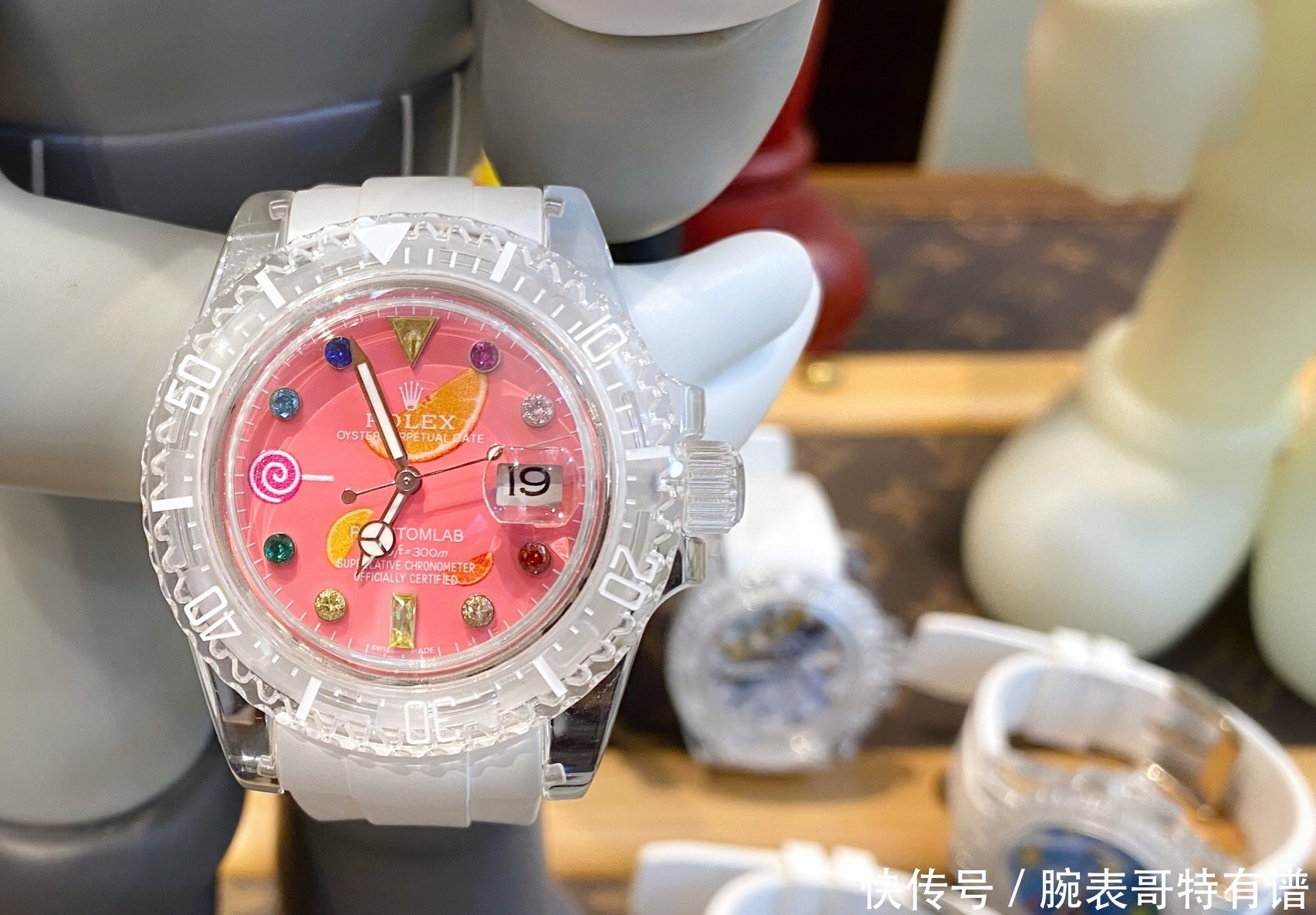 全水晶壳机身,爆改劳力士水鬼!撞表率为零的劳力士透明水鬼!