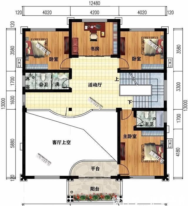 大拇指|客厅挑空设计的两栋豪宅,外观布局都极佳,村里人看了都竖大拇指