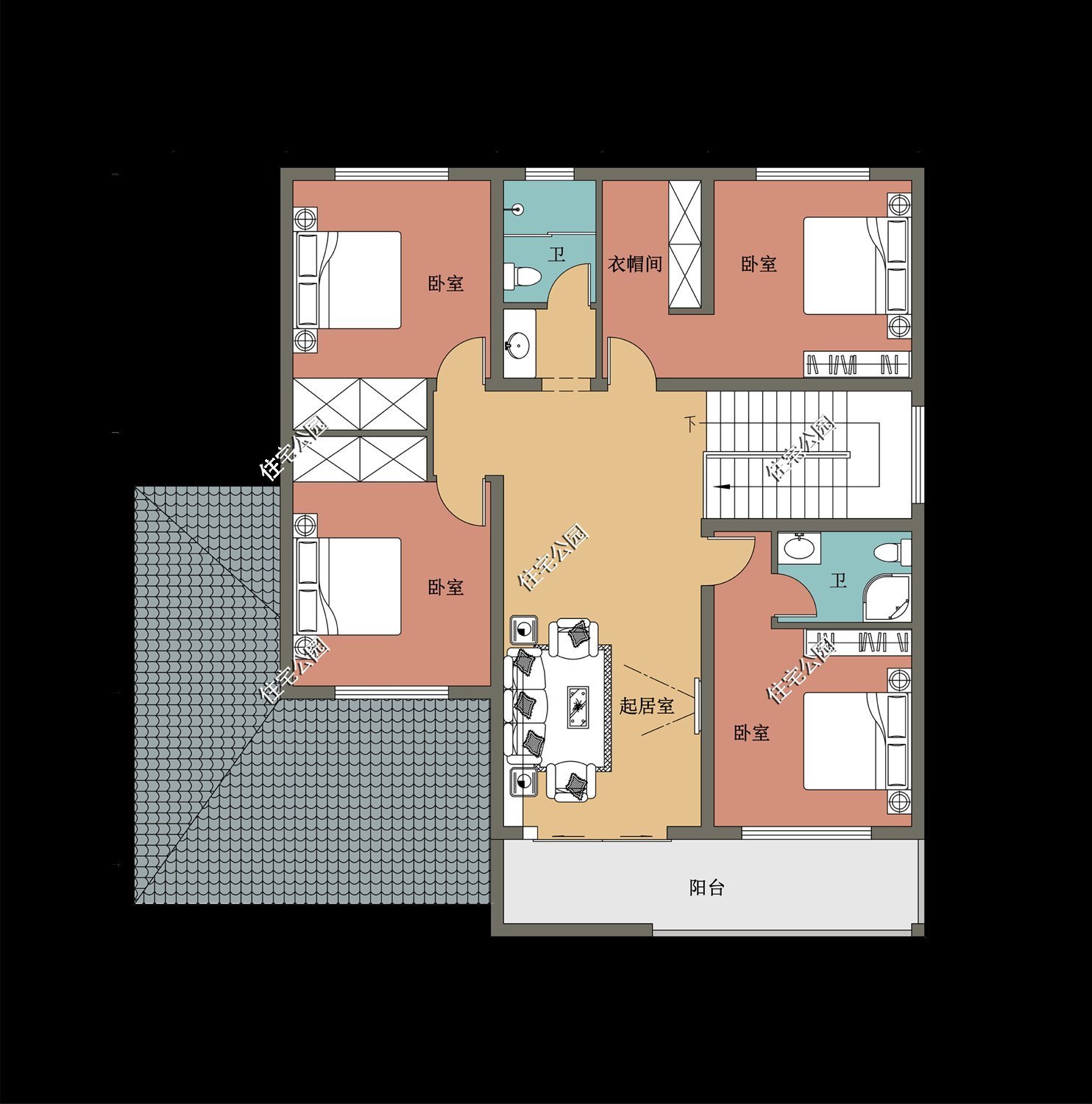 储藏室|10套二层农村别墅图纸，第3套第4套建的人最多，最后一套造价20万