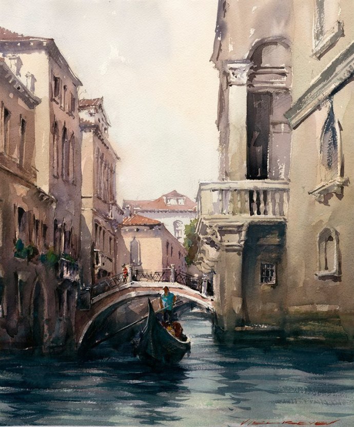 弗拉迪斯拉夫!印象水彩/美国当代艺术家弗拉迪斯拉夫水彩作品