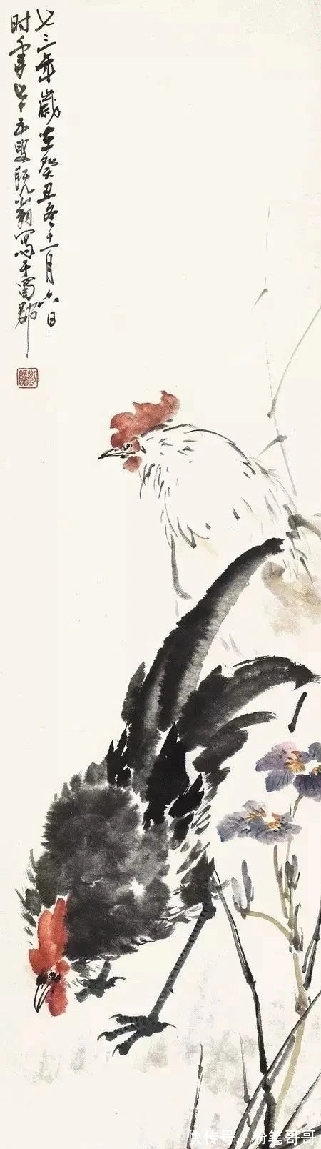 花鸟画@近现代四川水平最高的花鸟画家之一|刘既明画芦雁