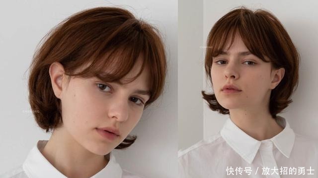 刘海卷|今年流行的女生短发发型刘海+卷发尾，高级又时尚