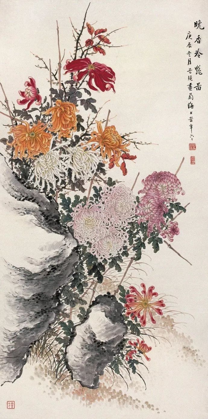 大中学$秋日赏菊——缪谷瑛菊花作品欣赏