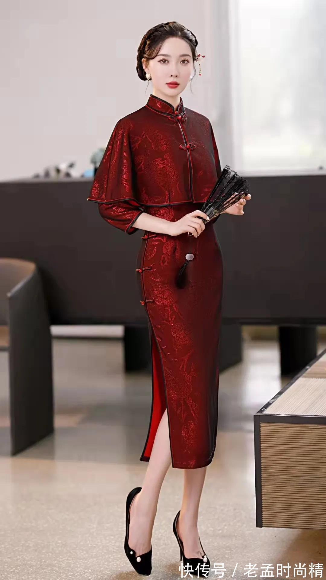 斗篷|新品旗袍搭配斗篷,走的就的优雅高贵气质路线,走到哪都是焦点!