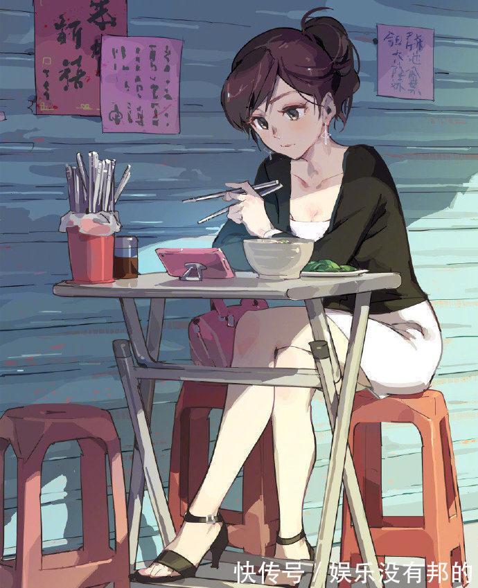 插画$清新都市的OL少女插画，有一种强烈的代入感