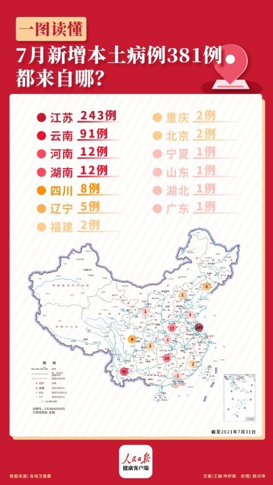 冯子健|一图读懂|7月新增本土病例381例,来自哪里?