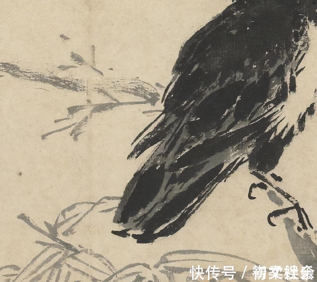写意花鸟画#作品不输齐白石,一只乌鸦价值250万,绘画手法堪称开山祖师爷