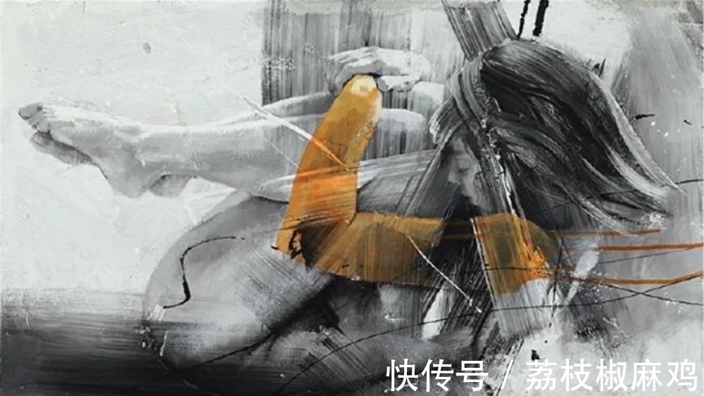 笔触$粗犷的笔触诠释女人另类的柔美与性感,让视觉炸裂的大触油画神作