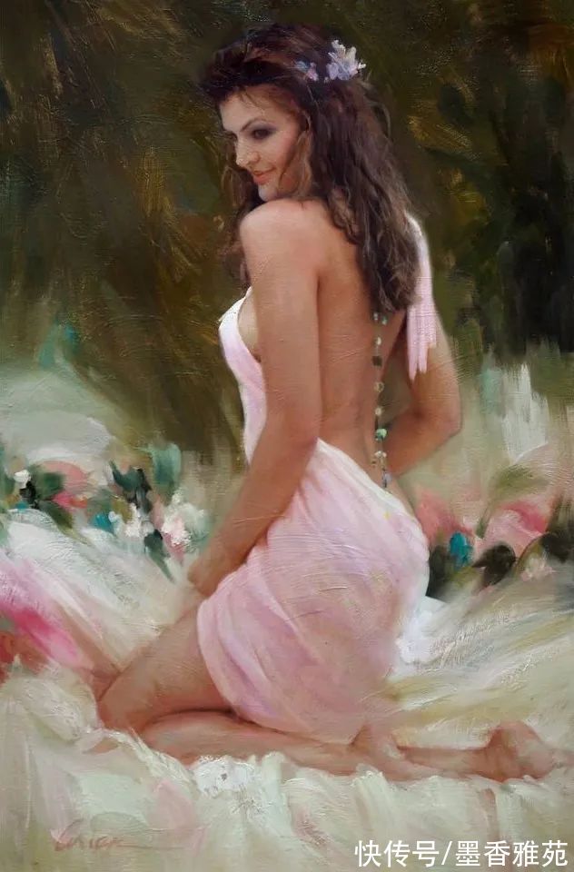 美国&美国性感美女油画,逼真动人