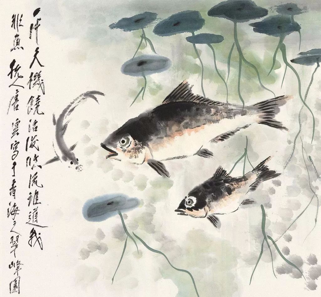 大鲶鱼@吴昌硕、齐白石、张大千、潘天寿等大家画的鱼,拍案叫绝