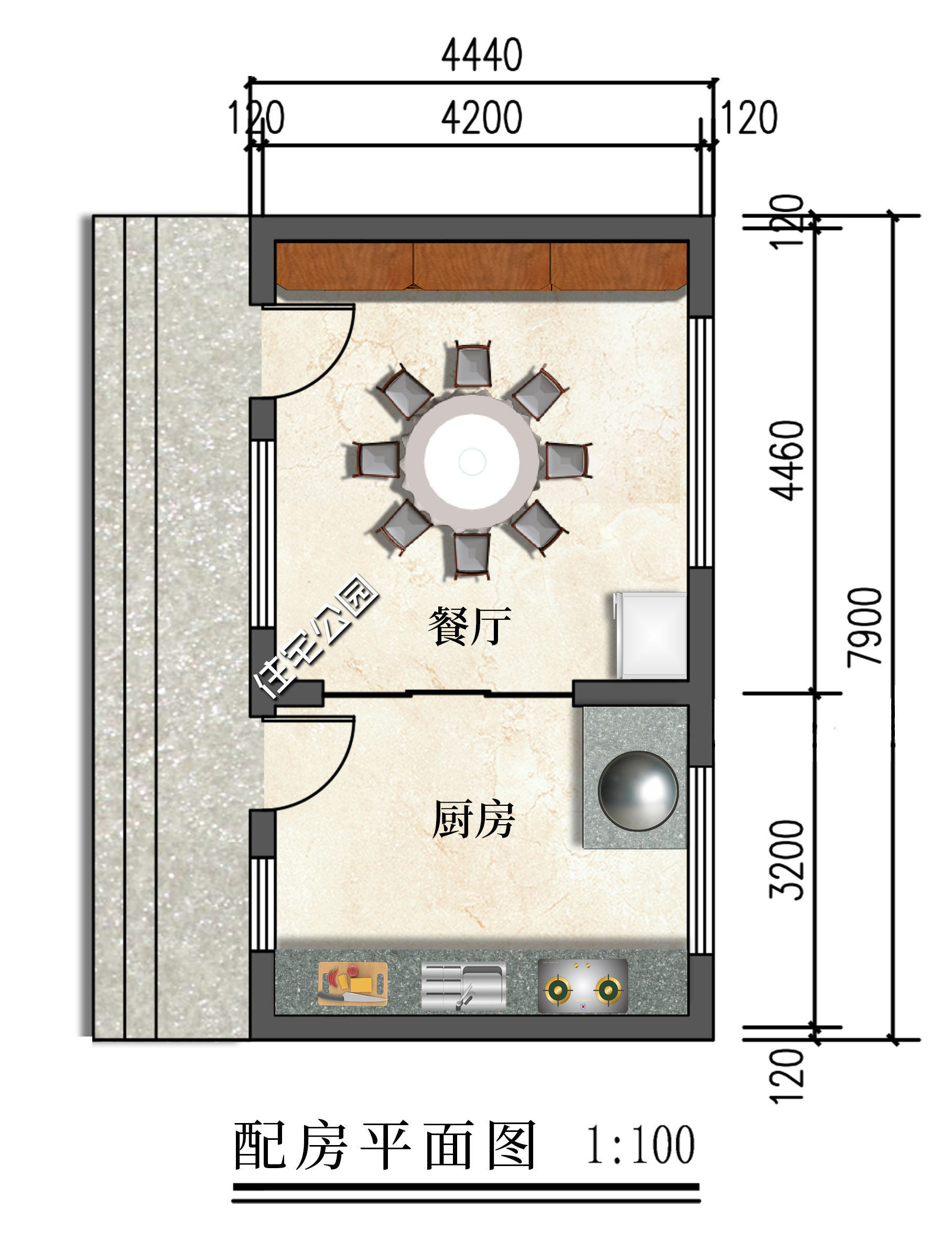 小知识|厨房外置+火炕+大客厅，19×12米一层住宅，养老房的极佳选择