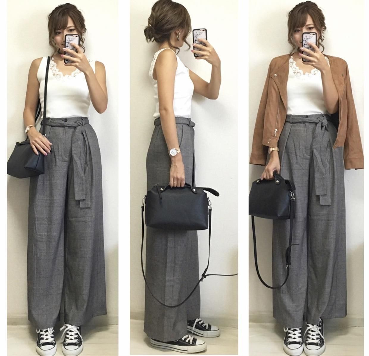 none|日本小姐姐的简约穿搭又火了，注重细节的搭配，才是真正的高级