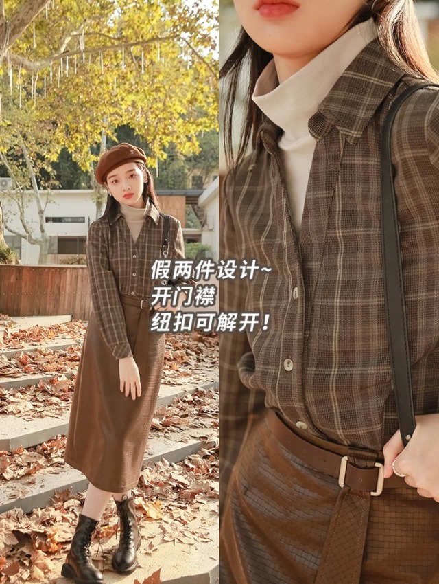 大长腿 秋冬不知道怎么穿,来试试“假两件”的组合搭配,好看又保暖