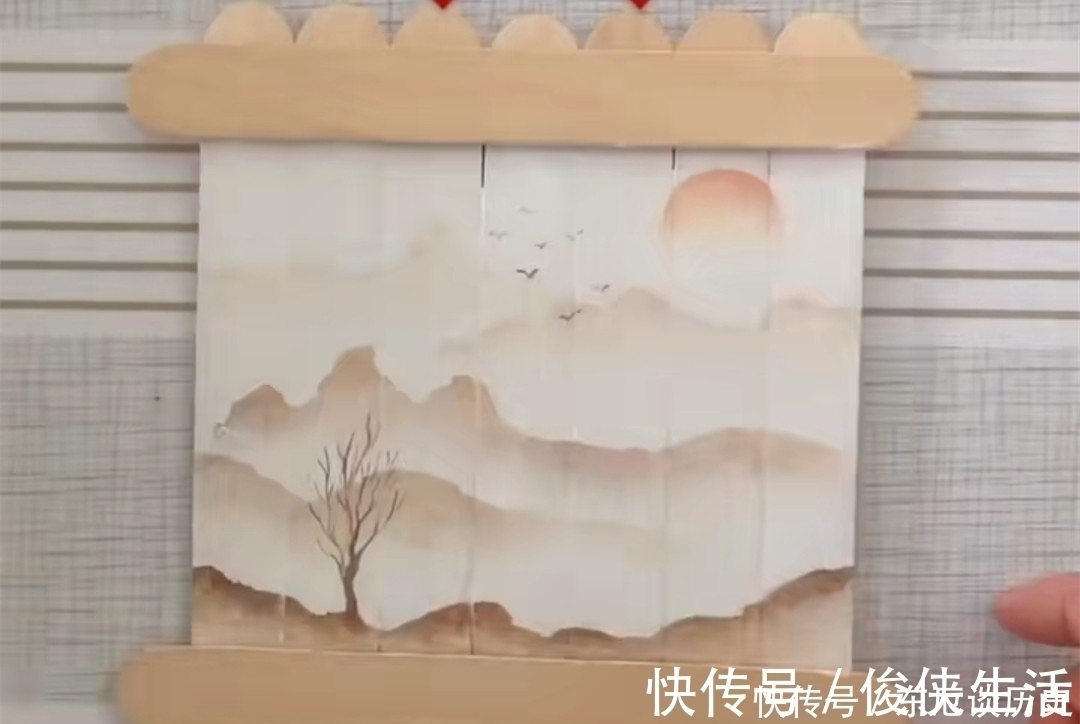 雪糕$美术生有多厉害?吃完的雪糕棍不扔,在上面随便画几笔,看到成品:真秀!