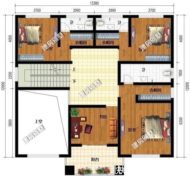 户型|2栋外形简单的别墅户型,看着很舒服,住着很惬意!