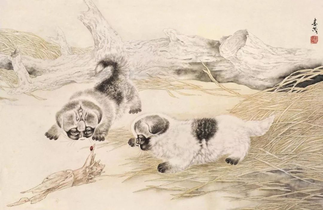 代表作品@米春茂笔下的猫,趣萌可爱,稚气童真