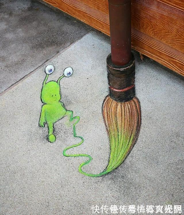 密歇根州!他用粉笔在街边“乱涂乱画”,吸引了百万粉丝,网友:能多来点吗