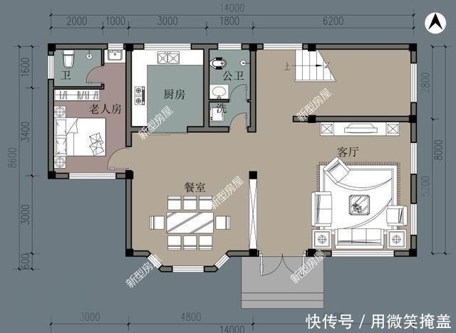 占地面积|农村别墅怎么盖才好看挑空客厅+套卧,这8套图纸25万起建!