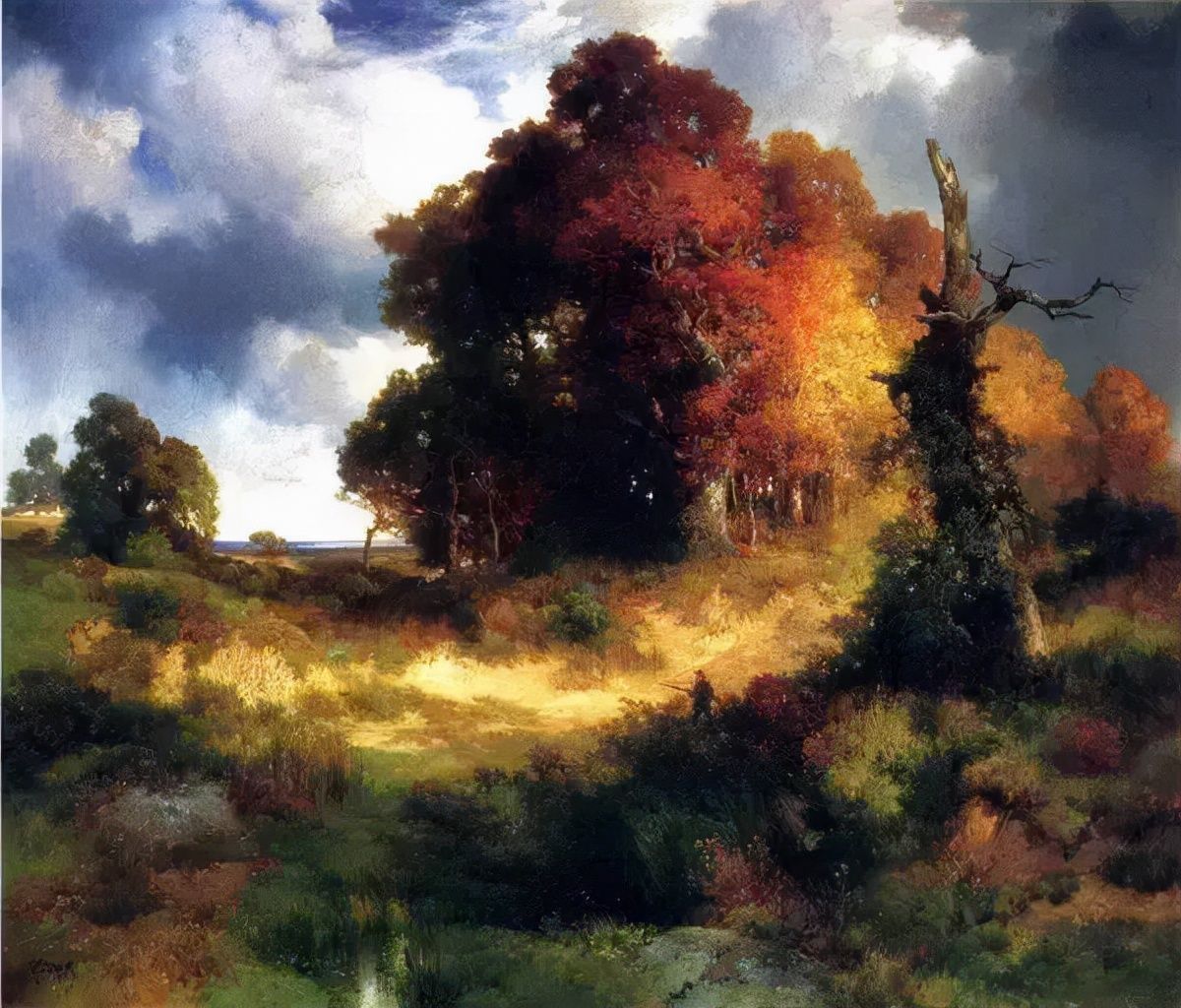 科罗拉多大峡谷@风景画家和蚀刻家托马斯·莫兰的精典油画作品