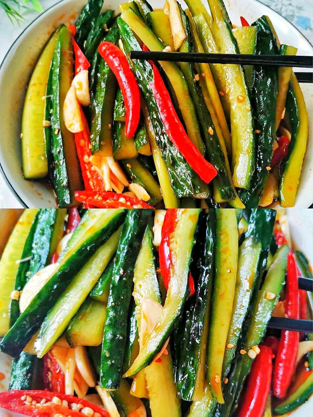 嘎嘣脆的凉拌黄瓜,清爽解腻,营养美味