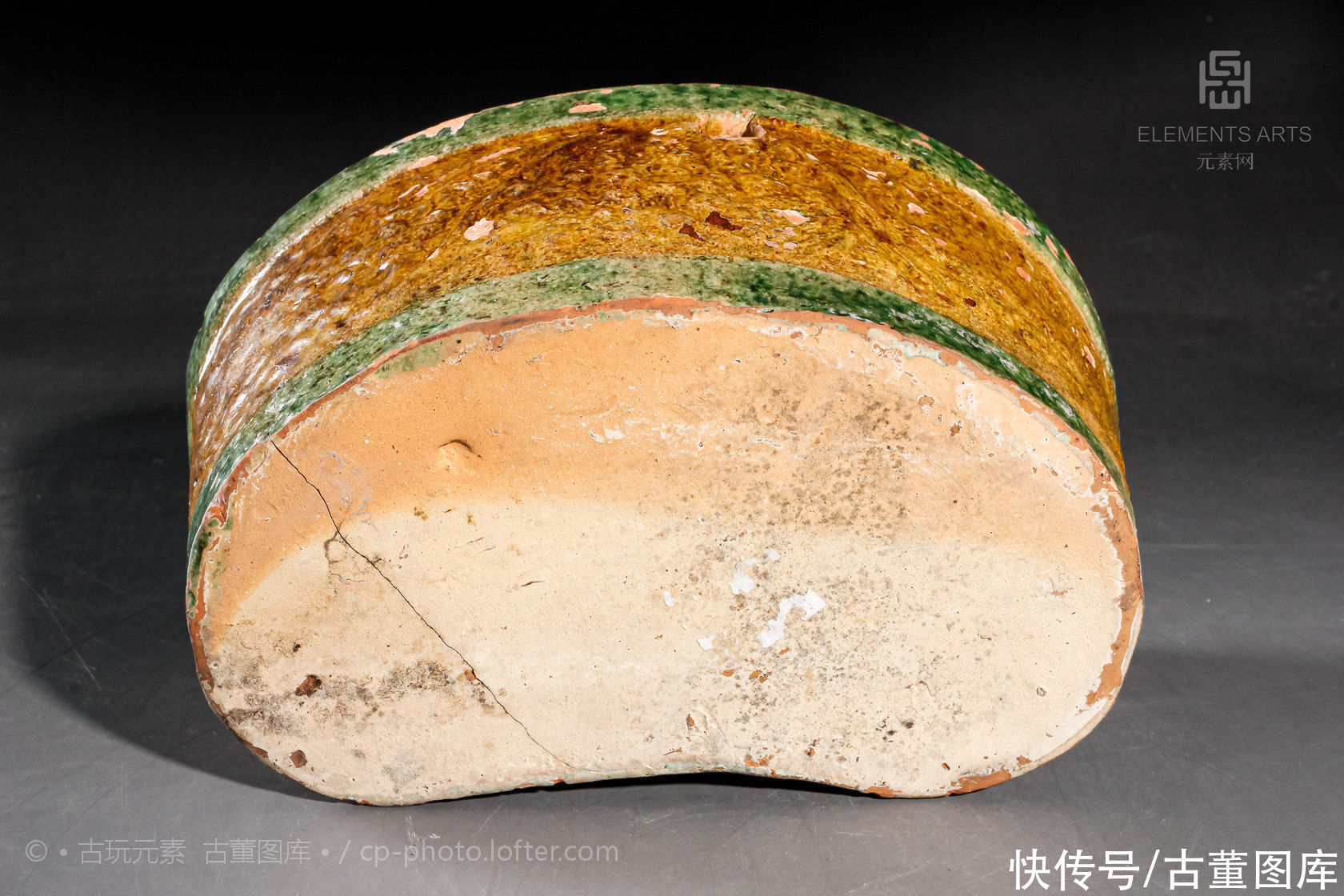  三彩|宋磁州窑三彩腰形枕