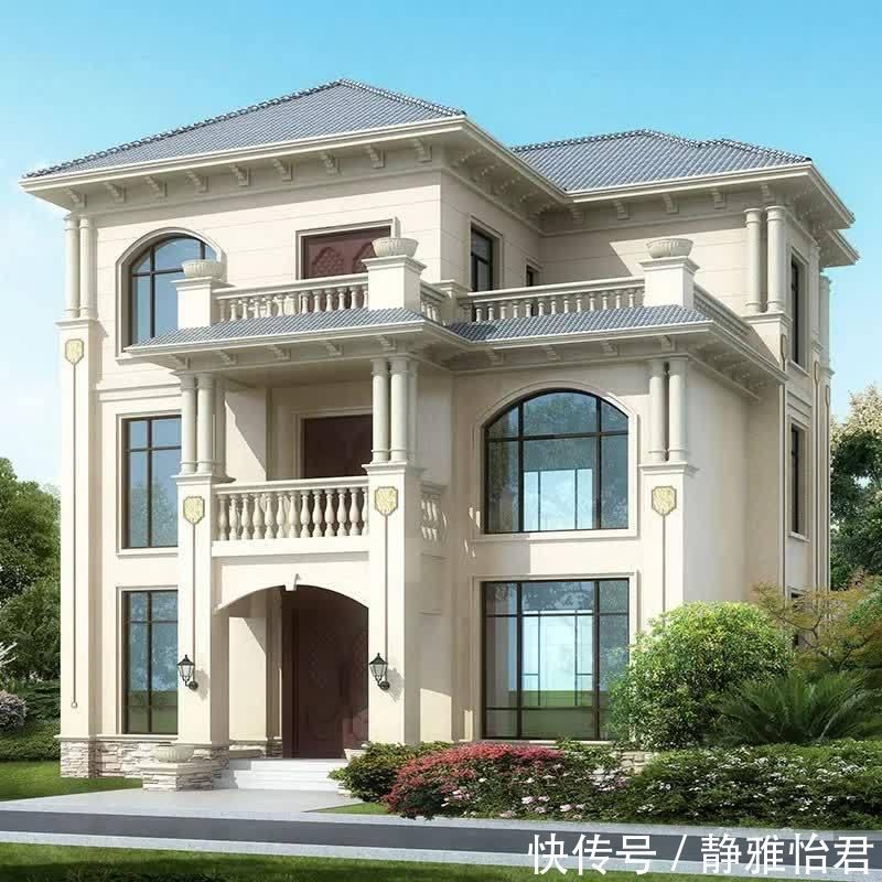 农村|带堂屋的三层农村别墅，占地12X12米，欧式设计太赞了