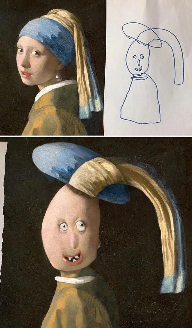 画作|儿子涂鸦画作老爸PS神魔改，引来77万粉丝围观