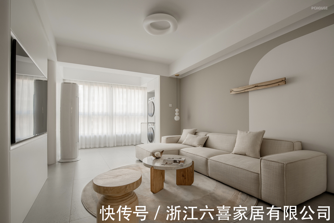 sp全屋定制多洄游动线的奶白色治愈空间