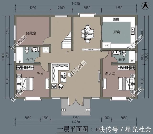 住宅|农村建房，开间14米进深10米、坐北朝南，能建什么样的别墅
