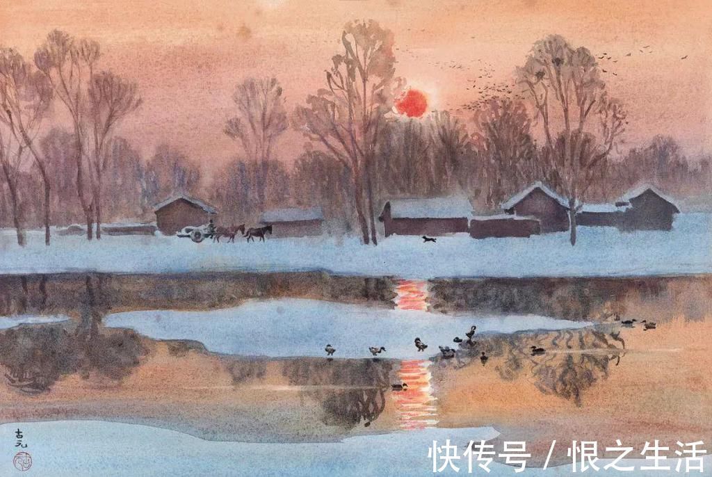 中国艺术!他被徐悲鸿称为“中国艺术界卓绝天才”,融入水墨意境的水彩,太美好了!