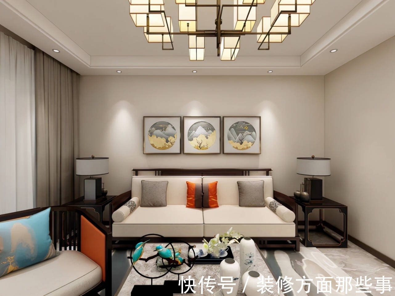 卫生间|95平新中式二居室,对称、留白、方圆的美展现得淋漓尽致