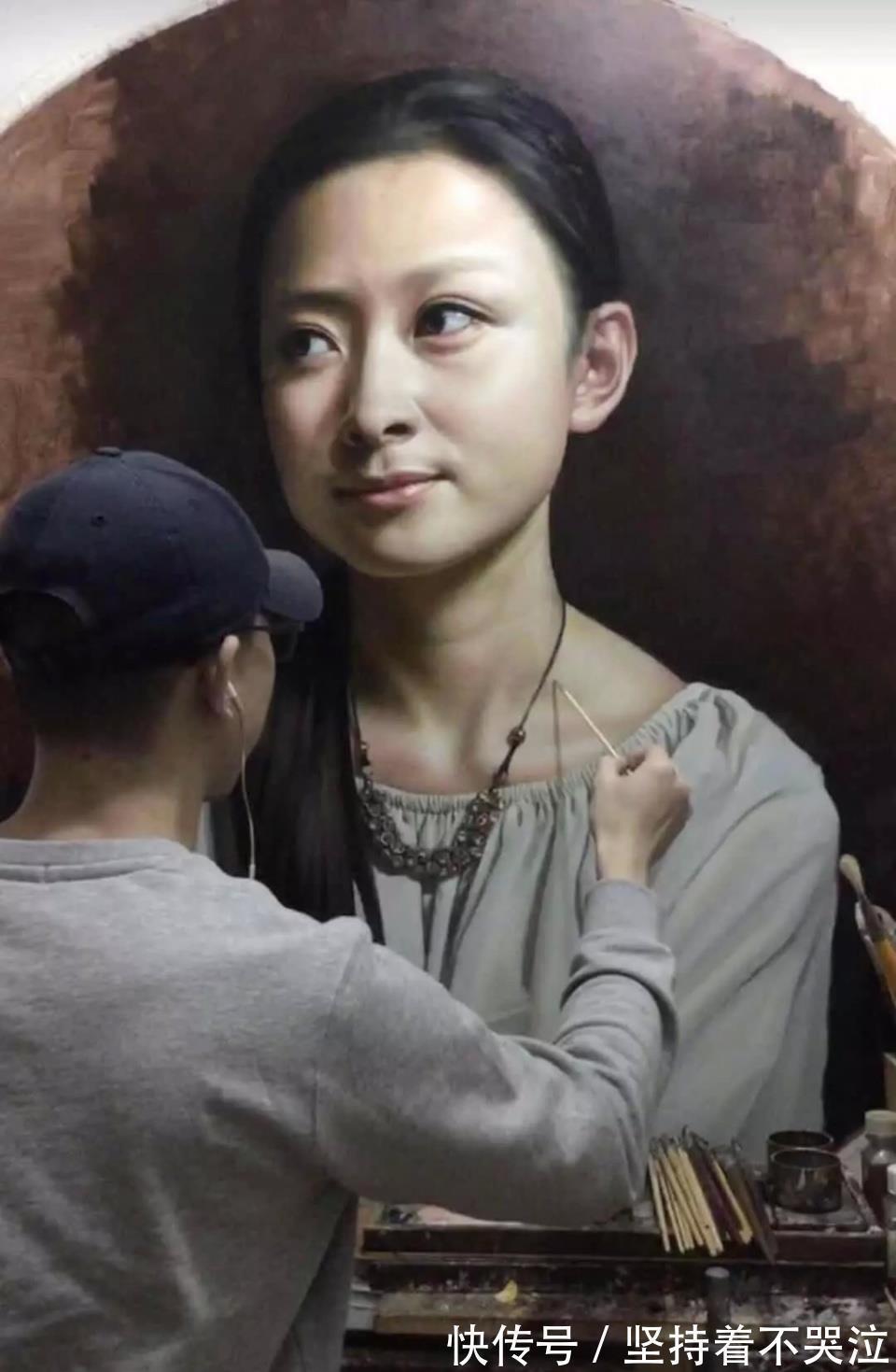 李连杰@85后小伙连续40天画李连杰,网友:太像了,简直跟真人一样