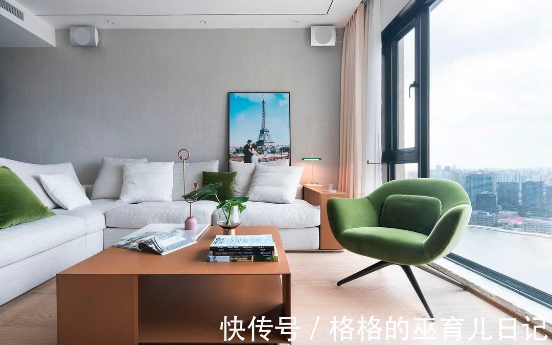 卧室|110平高层住宅,莫兰迪色为空间注入灵魂,这才是婚房该有的样子