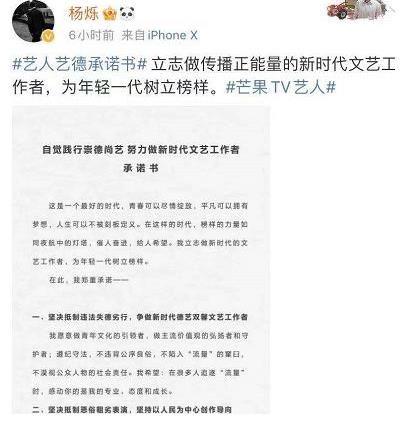 新時代|芒果TV“過家家式”藝人藝德承諾書遭群嘲，網友：形式主義