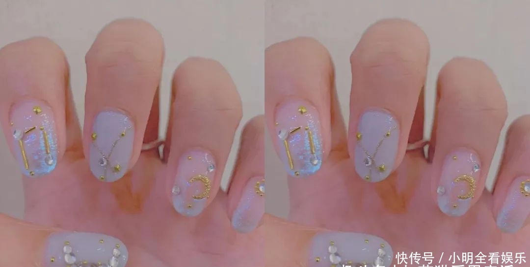 美甲|精致少女的星月美甲,离不开视野,代替美丽围绕着你!