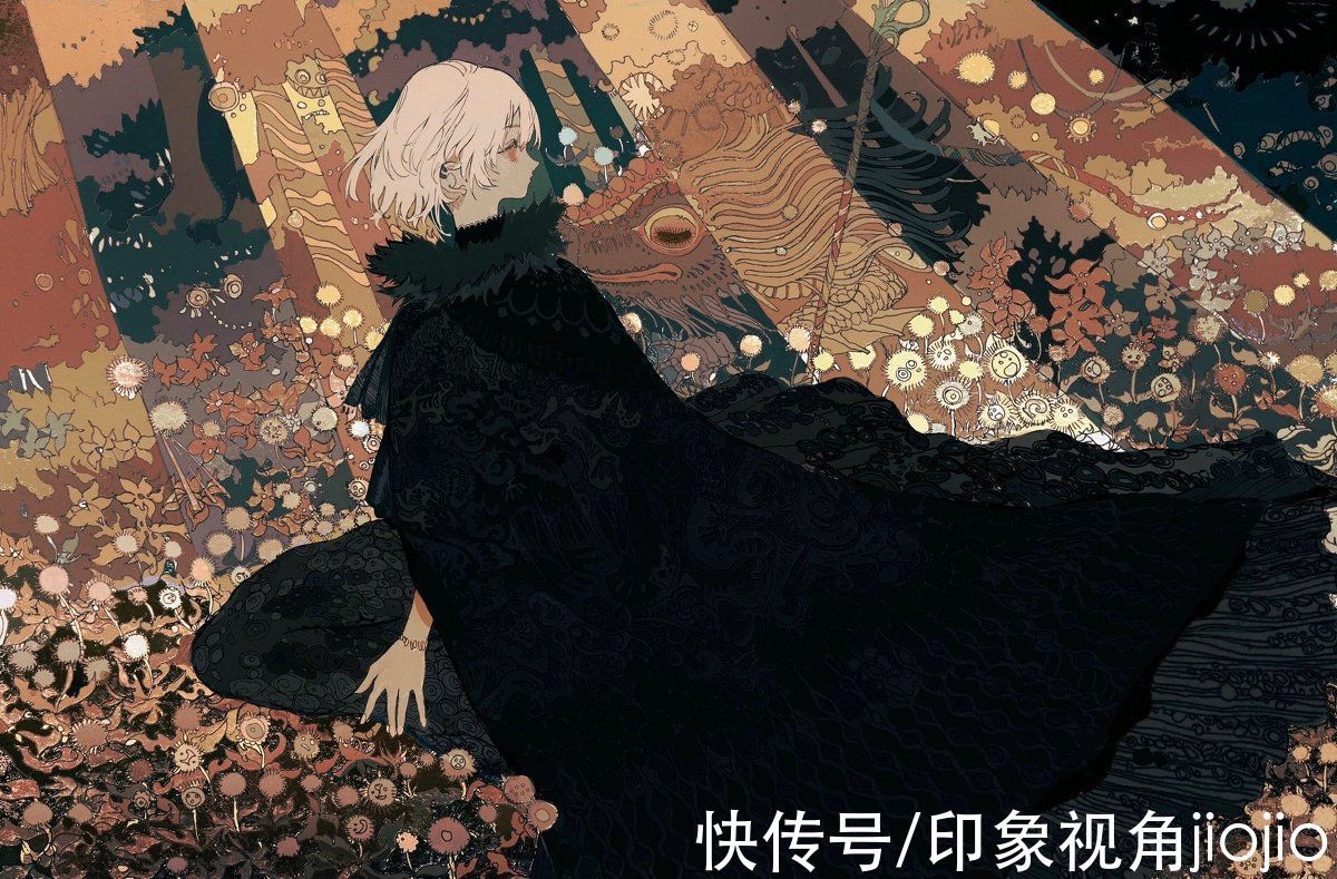 人物插画#平涂风格的幻想系人物插画,每一幅作品都似乎在讲故事