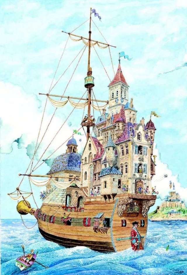 水彩&颇有想象力的插画:童话故事般的建筑水彩