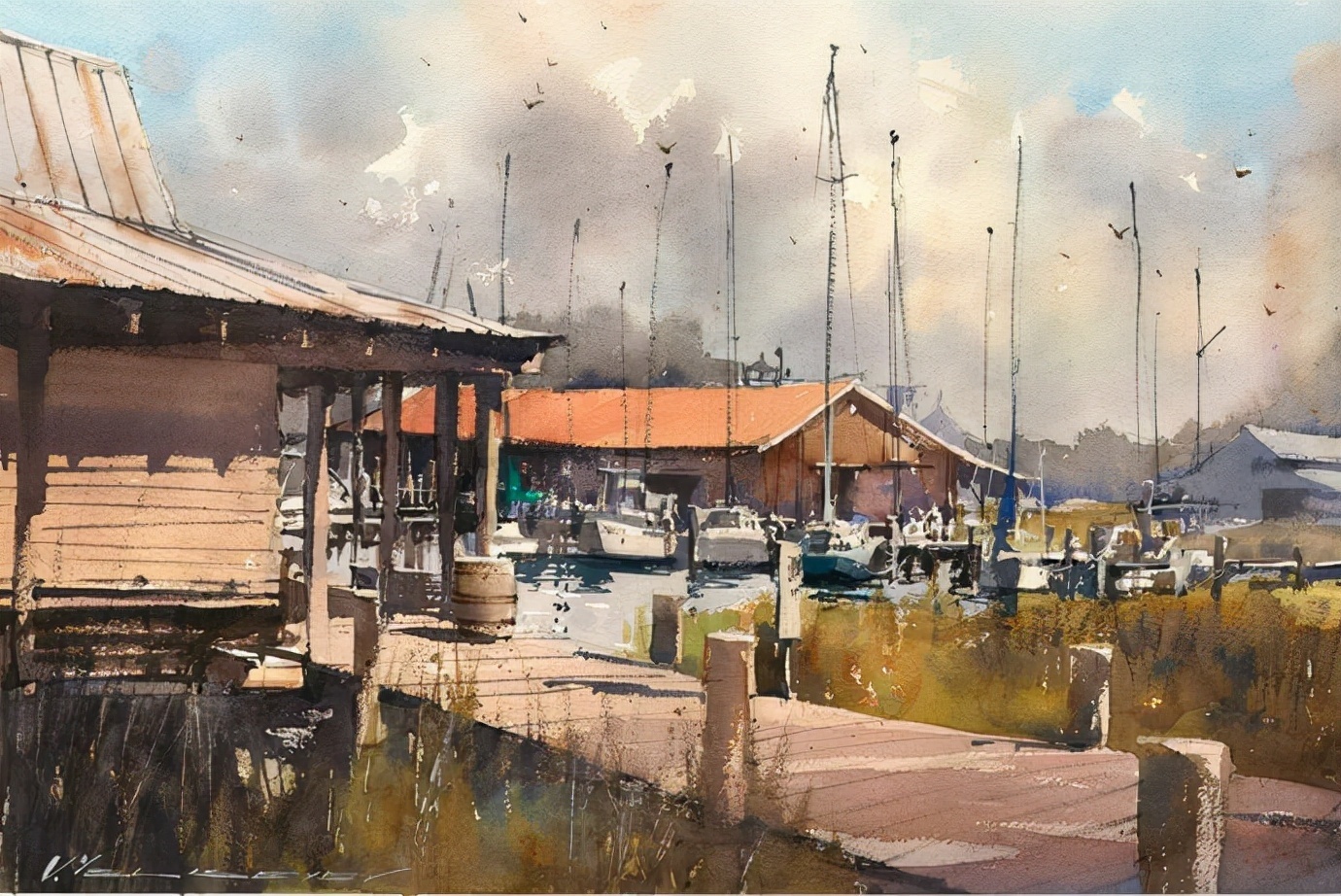 弗拉迪斯拉夫!印象水彩/美国当代艺术家弗拉迪斯拉夫水彩作品