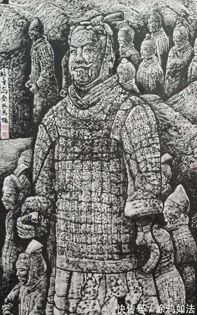 兵马俑|秦始皇兵马俑马培童焦墨组画，震动画坛，有目共赏!