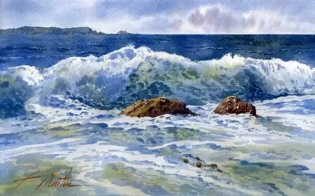 水色|西班牙艺术家的水彩风景画水色交融、生动自然,太迷人了