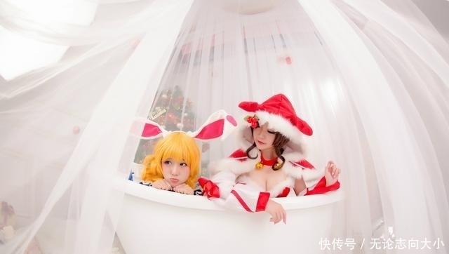 貂蝉|王者荣耀:貂蝉妲己双人向COS,浴缸play,这身材99分不怕骄傲!