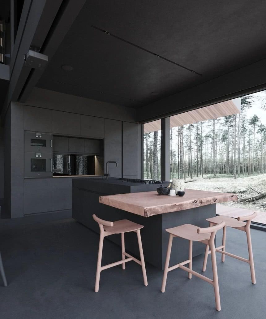 肌理|暗色系现代风格,超级大别墅设计,睿智而冷静的基调,真高级