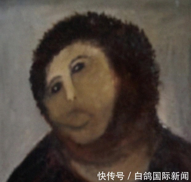 惨遭|画风奇特!西班牙古雕像惨遭遭毁容式修复