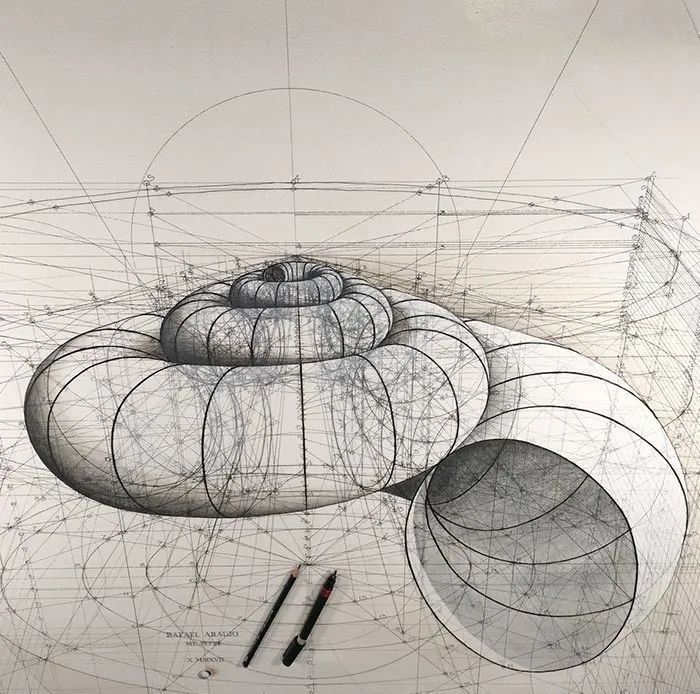 黄金比例!理工男花40年时间,用圆规画1000张画,黄金比例的拥护者
