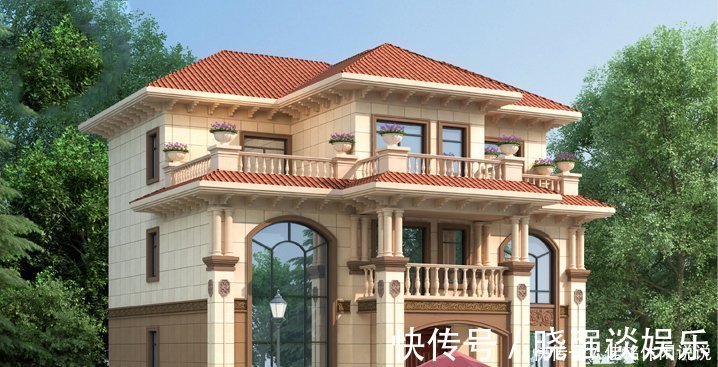 别墅|12.8×13.4米欧式别墅,外观够大气,老家建一栋很有面子