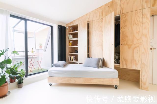 客房|才40公分,衣柜底部塞下一整张床,带滚轮好移动,省掉一间房多爽